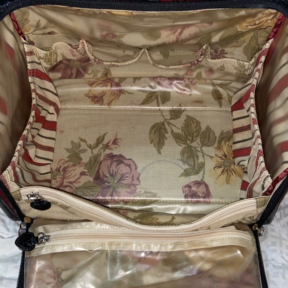 Vintage BRIGHTON Large Cosmetic travel Case croc embossed - Picture 14 of 15